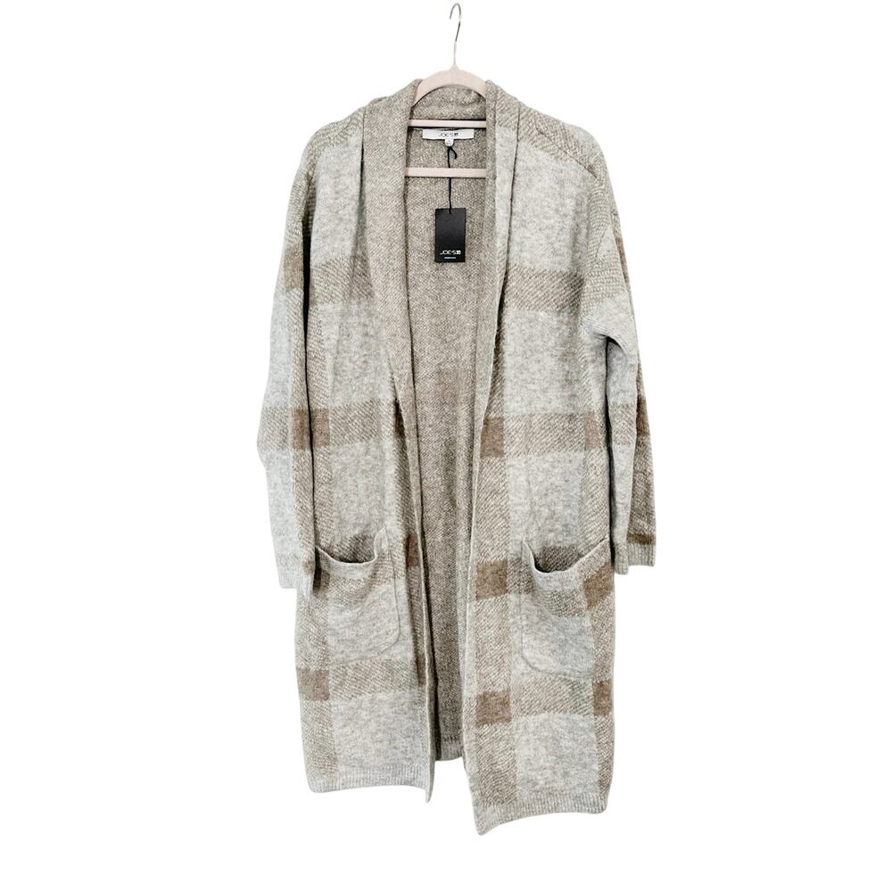 JOE’S JEANS Plaid Shawl Collar Long Open Cardigan  Cozy - Sz Medium - NWT